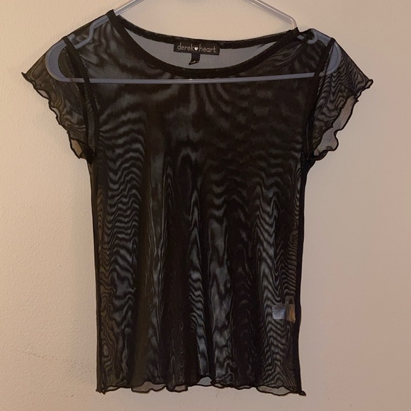 Derek Heart Black Sheer Blouse - Picture 1 of 6